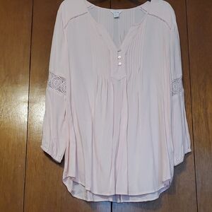Intro. Light Pink Blouse with Button Detail